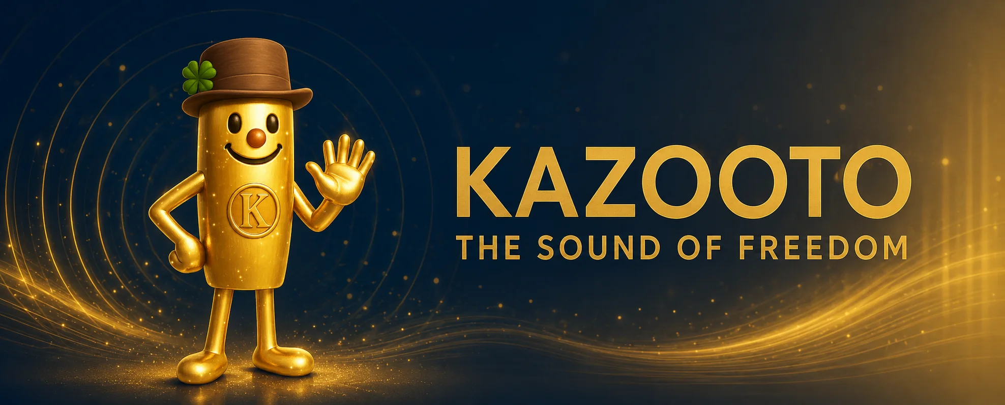 KAZOOTO — THE SOUND OF FREEDOM。金色のMr.Kazoo